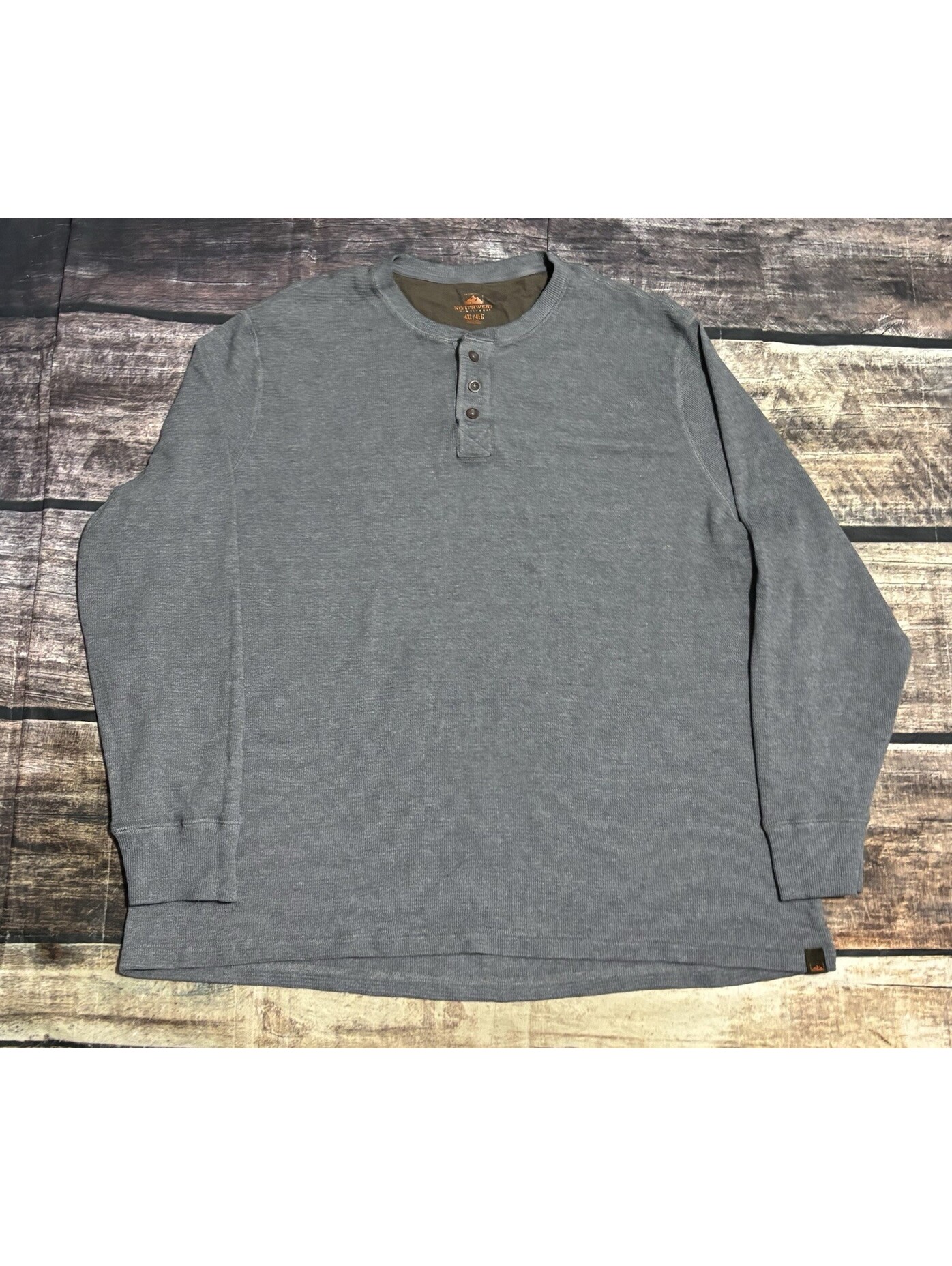 Northwest Territory Shirt Men's 4xl Thermal Henley Blue Waffle